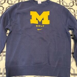 Nike Men's Navy Crewneck with University of Michigan Graphic